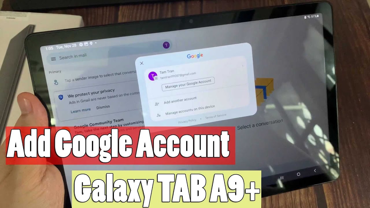 How to Add Google Account on SAMSUNG Galaxy TAB How to Add Google Account on SAMSUNG Galaxy TAB