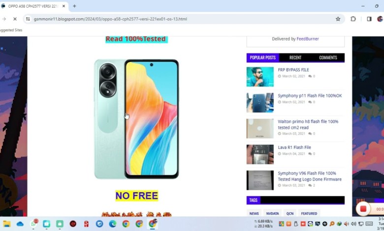OPPO A58 CPH2577 VERSI 221(EX01) OS 13 MT6768 CM2 Read OPPO A58 CPH2577 VERSI 221(EX01) OS 13 MT6768 CM2 Read