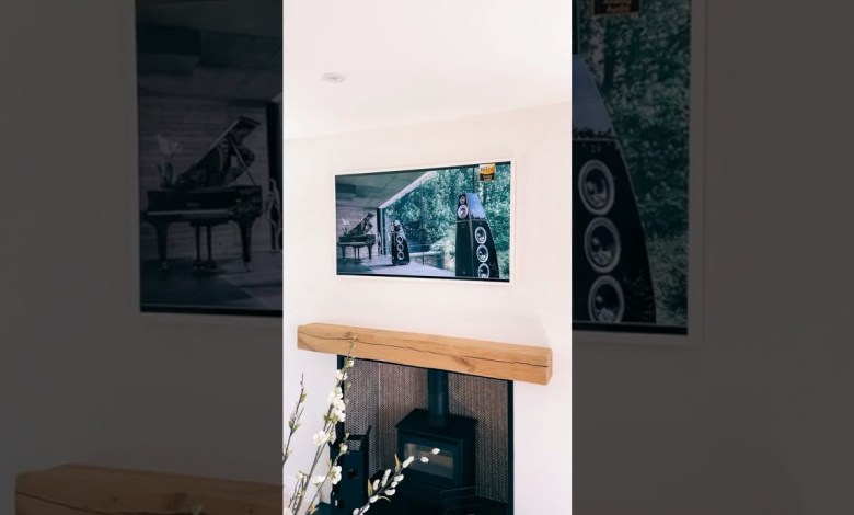 Hidden TV on chimney breast! #samsung #theframe Hidden TV on chimney breast! #samsung #theframe