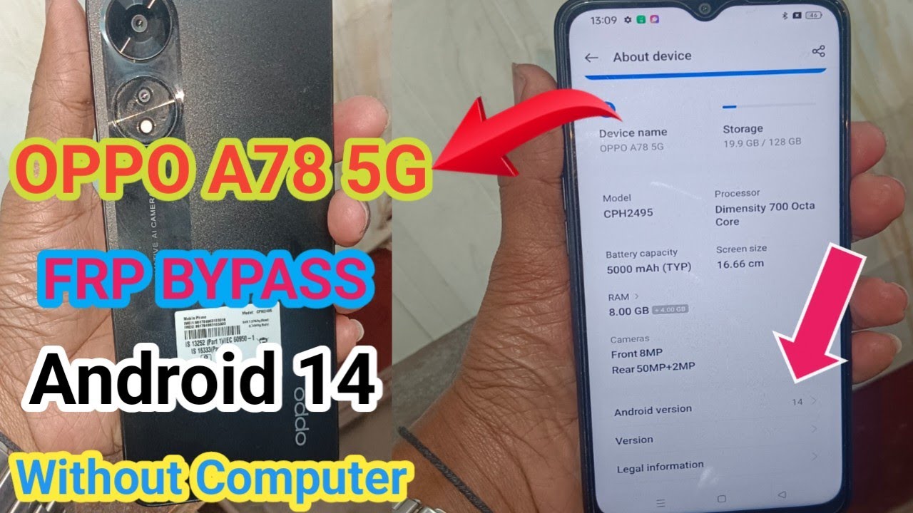 OPPO A78 5G Android 14 FRP BYPASS Without PC OPPO OPPO A78 5G Android 14 FRP BYPASS Without PC OPPO