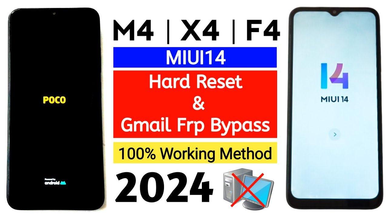 POCO M4 | X4 | F4 Hard Reset & Gmail Frp Bypass MIUI14 POCO M4 | X4 | F4 Hard Reset & Gmail Frp Bypass MIUI14