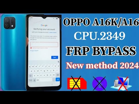 OPPO A16k (CPH2349) FRP BYPASS Without PC New Trick OPPO A16k (CPH2349) FRP BYPASS Without PC New Trick