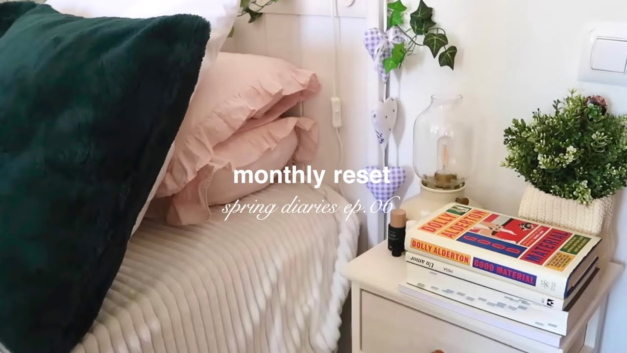 monthly reset: picking up books, journaling, putting monthly reset: picking up books, journaling, putting
