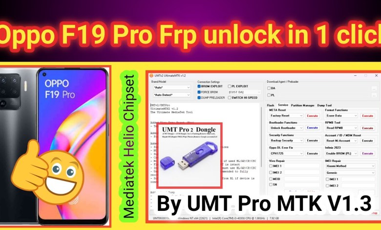 Oppo F19 Pro FRP unlock done by UMT Pro in 1 click Oppo F19 Pro FRP unlock done by UMT Pro in 1 click