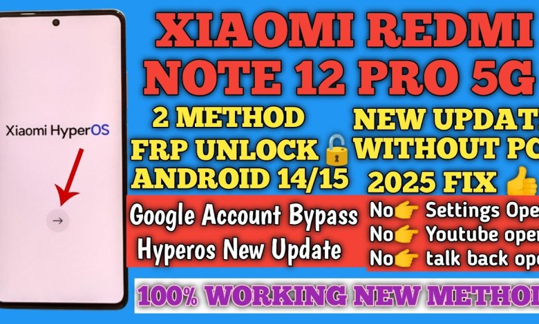 Unlock the Redmi Note 12 Pro 5g with the latest HyperOs FRP Bypass Update! Unlock the Redmi Note 12 Pro 5g with the latest HyperOs FRP Bypass Update!