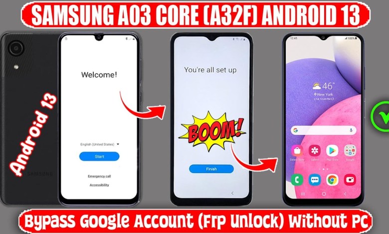 Samsung A03 Core Android 13 Frp Bypass Without Pc Samsung A03 Core Android 13 Frp Bypass Without Pc