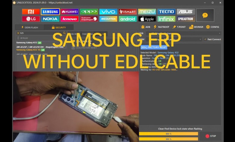SAMSUNG A52-A525 FACTORY RESET/FRP BY UNLOCK TOOL SAMSUNG A52-A525 FACTORY RESET/FRP BY UNLOCK TOOL