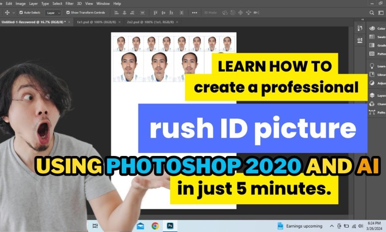 RUSH ID PICTURE using Photoshop 2020 + AI | EASY and RUSH ID PICTURE using Photoshop 2020 + AI | EASY and