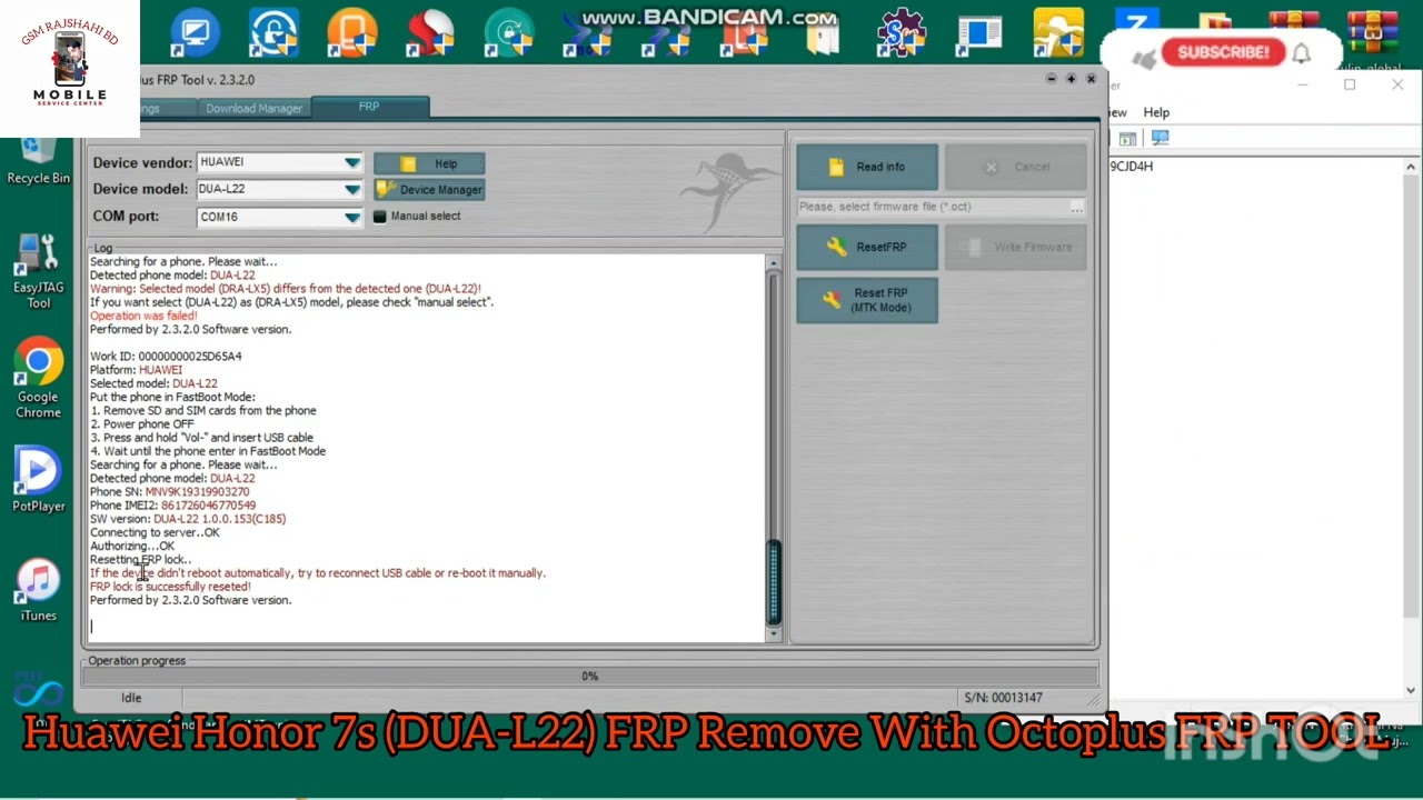 Huawei Honor 7s (DUA-L22) FRP Remove With Octoplus FRP Huawei Honor 7s (DUA-L22) FRP Remove With Octoplus FRP