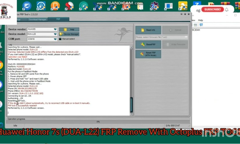 Huawei Honor 7s (DUA-L22) FRP Remove With Octoplus FRP Huawei Honor 7s (DUA-L22) FRP Remove With Octoplus FRP