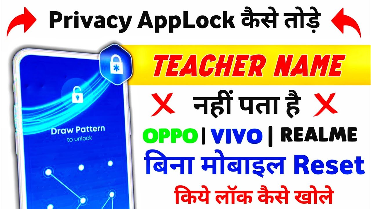 If you don’t know the teacher’s name then how to open the privacy lock If you don’t know the teacher’s name then how to open the privacy lock