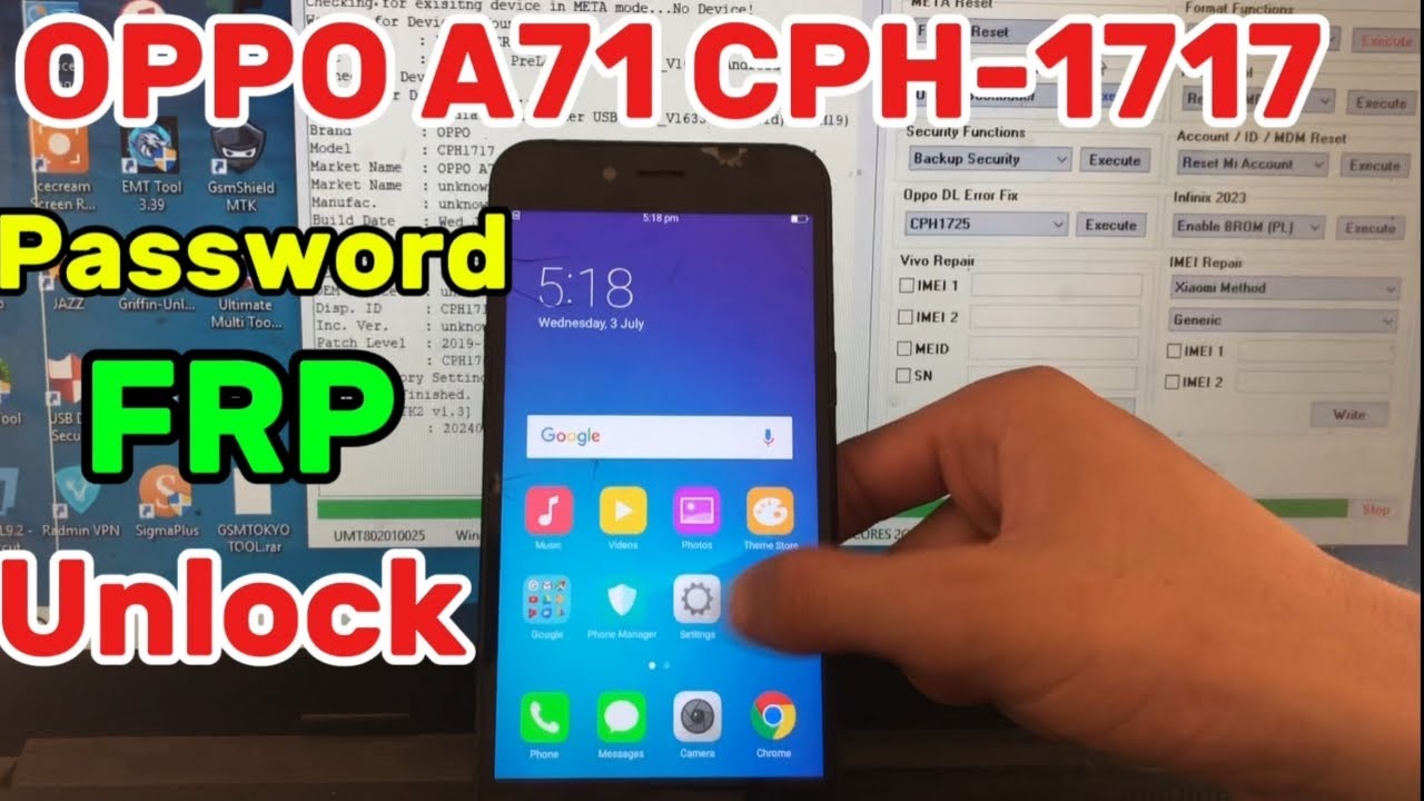 Oppo A71 CPH1717 Password,Pattern & FRP Unlock with UMT Oppo A71 CPH1717 Password,Pattern & FRP Unlock with UMT
