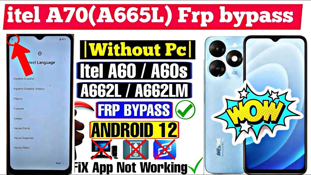 Unlock Itel A60/A60s FRP Without PC | Intriguing New Method Revealed for 2024 Unlock Itel A60/A60s FRP Without PC | Intriguing New Method Revealed for 2024