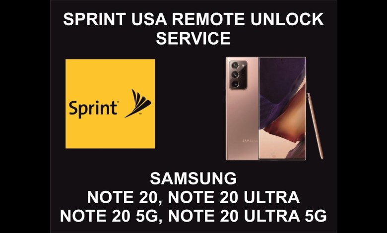 Sprint USA Samsung Unlock Service, Samsung Note 20, Sprint USA Samsung Unlock Service, Samsung Note 20,