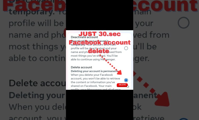 JUST 30.sec Facebook account delete! #viralshorts JUST 30.sec Facebook account delete! #viralshorts