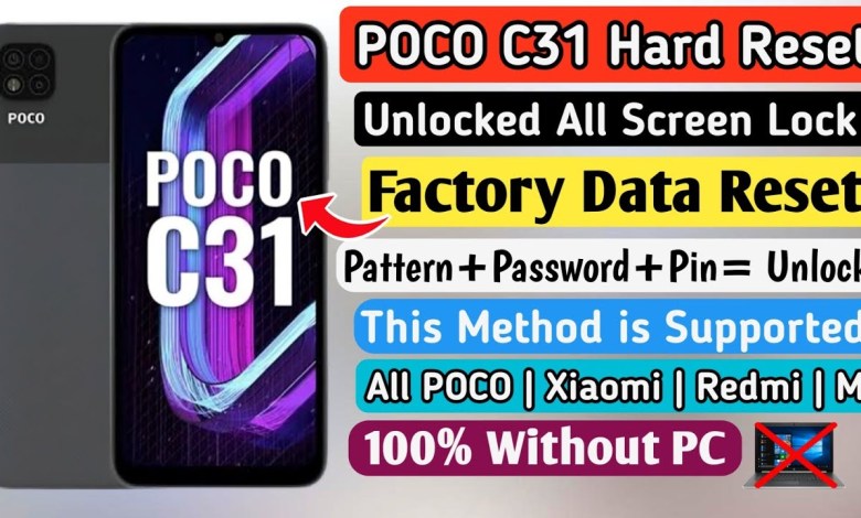 Poco C31 Hard Reset | All Xiaomi Screen Unlock | Poco C31 Hard Reset | All Xiaomi Screen Unlock |