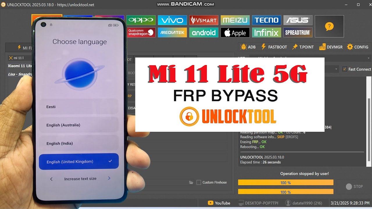 Unlock the Mi 11 Lite 5G (2109119DG) with this FRP Bypass Tool – Discover Now! Unlock the Mi 11 Lite 5G (2109119DG) with this FRP Bypass Tool – Discover Now!