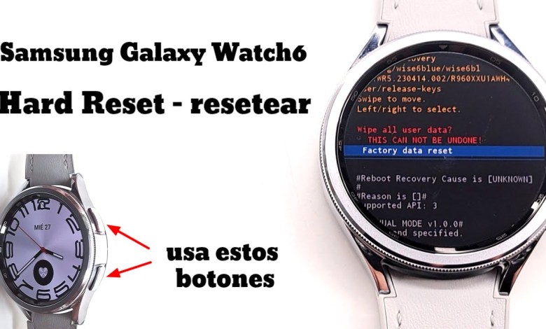 How to reset the Samsung Galaxy Watch 6 How to reset the Samsung Galaxy Watch 6