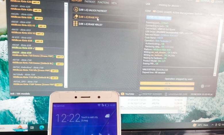 Huawei gr5 model BLL-L21 frp bypass with unlocktool Huawei gr5 model BLL-L21 frp bypass with unlocktool