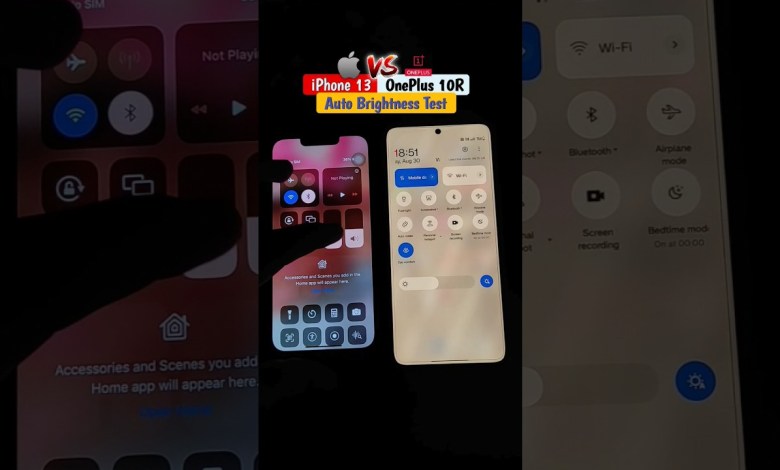 iPhone 13 VS OnePlus 10R Auto Brightness Test iPhone 13 VS OnePlus 10R Auto Brightness Test