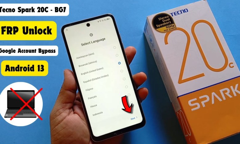 Tecno BG7 Spark 20c Frp Bypass/Unlock Without Activity Tecno BG7 Spark 20c Frp Bypass/Unlock Without Activity