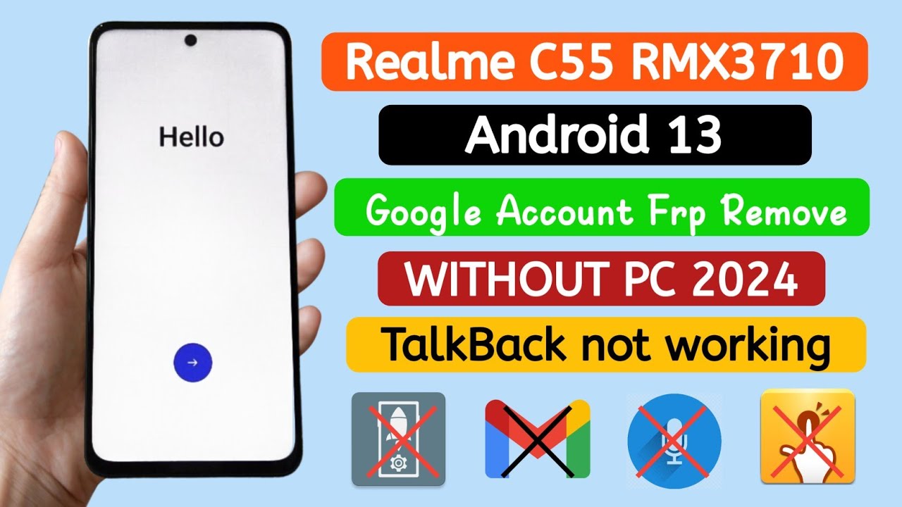 Realme C55 (RMX3710) Frp bypass WITHOUT PC | TalkBack Realme C55 (RMX3710) Frp bypass WITHOUT PC | TalkBack