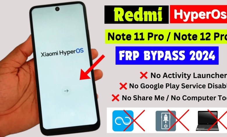 Redmi Note 11 Pro/Note 12 Pro HyperOS Frp Bypass/Unlock Redmi Note 11 Pro/Note 12 Pro HyperOS Frp Bypass/Unlock