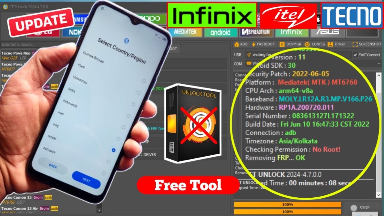 Unlock Tecno and Infinix phones with SPD CPU using a free tool – Frp Bypass! Discover how it works now. Unlock Tecno and Infinix phones with SPD CPU using a free tool – Frp Bypass! Discover how it works now.