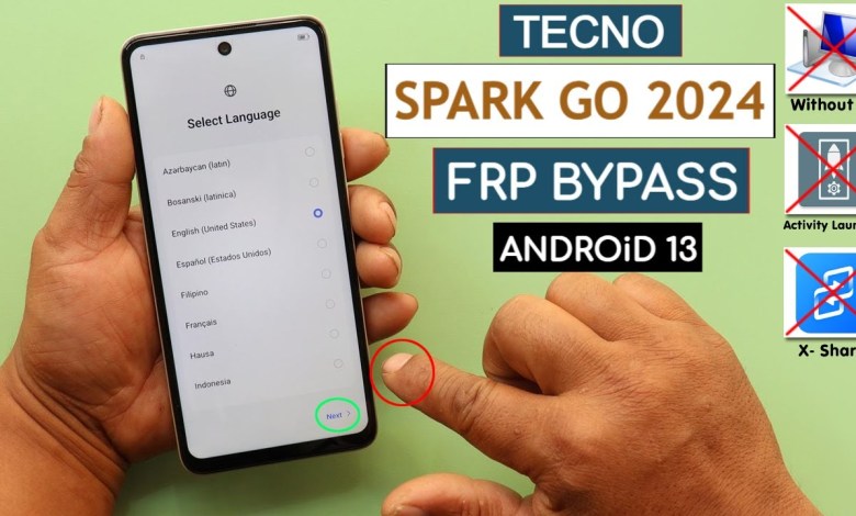 Tecno Spark Go 2024 (BG6) Android 13 Frp Bypass/Unlock Tecno Spark Go 2024 (BG6) Android 13 Frp Bypass/Unlock