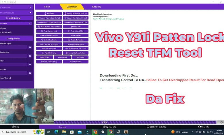 Vivo Y91i Patten Lock Reset TFM Tool | DA failed Fix Vivo Y91i Patten Lock Reset TFM Tool | DA failed Fix