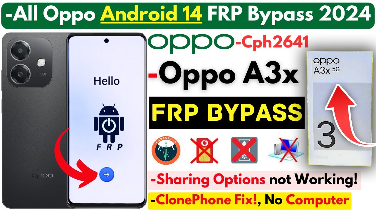 Curious about Oppo A3x Frp Bypass 2024 Without PC? Discover how to bypass all Oppo Frp locks! Curious about Oppo A3x Frp Bypass 2024 Without PC? Discover how to bypass all Oppo Frp locks!