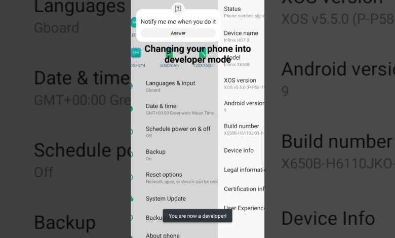 How to change your phone to developer mode #reset How to change your phone to developer mode #reset