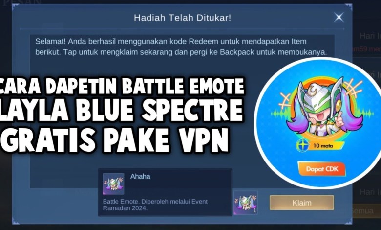 KODE REDEEM BATTLE EMOTE LAYLA BLUE SPECTRE GRATIS PAKE KODE REDEEM BATTLE EMOTE LAYLA BLUE SPECTRE GRATIS PAKE