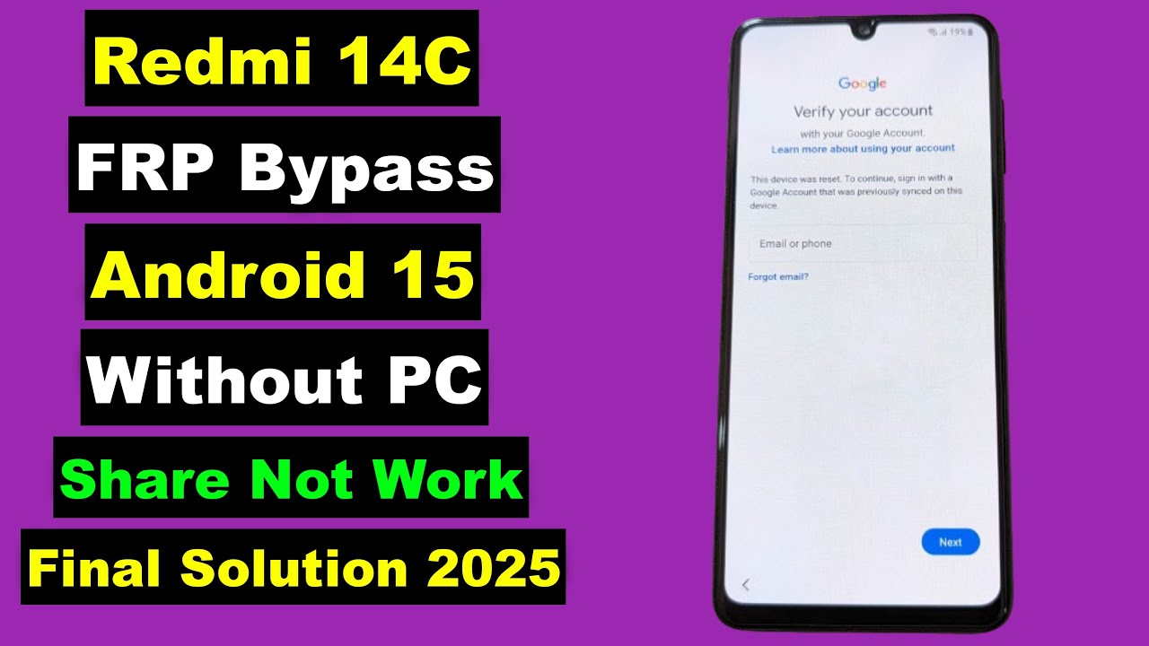 Unlock Redmi 14C FRP Without PC with Android 15 | Discover the Latest Method Unlock Redmi 14C FRP Without PC with Android 15 | Discover the Latest Method