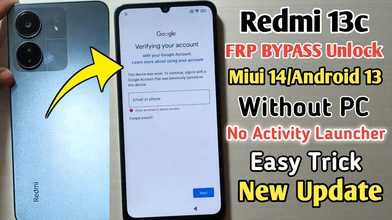 Redmi 13C MIUI 14.0.9 FRP Bypass | Activity Launcher Redmi 13C MIUI 14.0.9 FRP Bypass | Activity Launcher