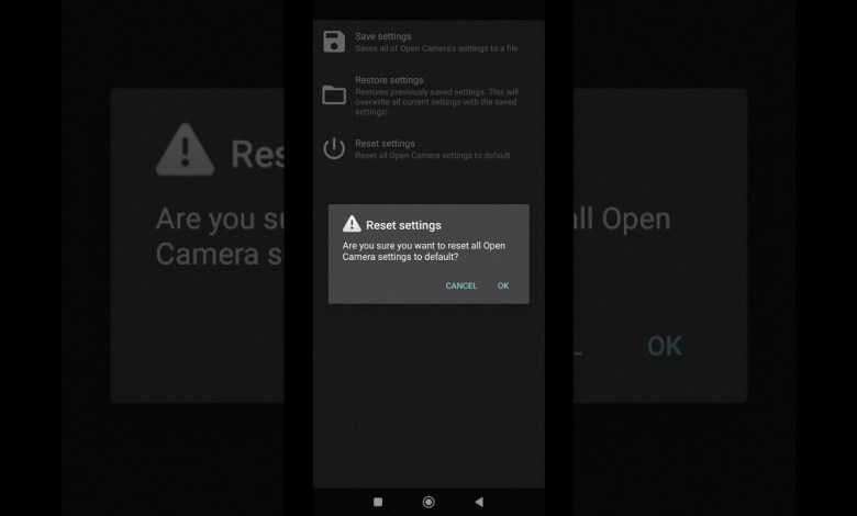 how to reset open camera app settings #opencamera how to reset open camera app settings #opencamera