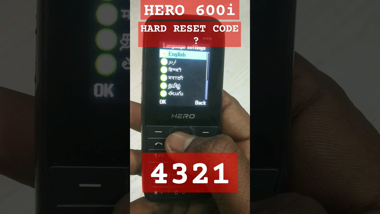 HERO 600i KEYPAD MOBILE HARD RESET HERO 600i KEYPAD MOBILE HARD RESET