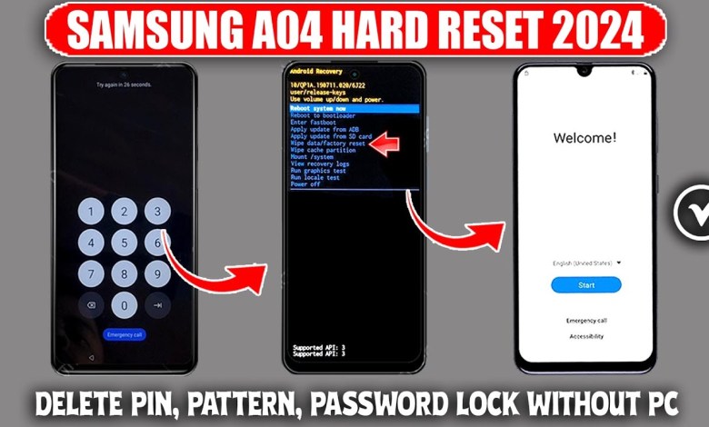 Samsung A04 Hard Reset Android 13/14 Not Working Samsung A04 Hard Reset Android 13/14 Not Working