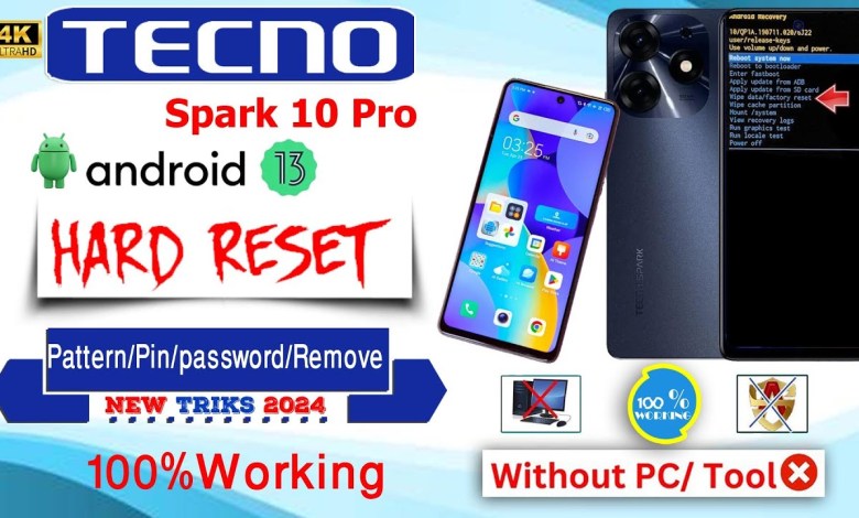 Tecno Spark 10 Pro (Ki7) Hard Reset Android 13 ||Tecno Tecno Spark 10 Pro (Ki7) Hard Reset Android 13 ||Tecno