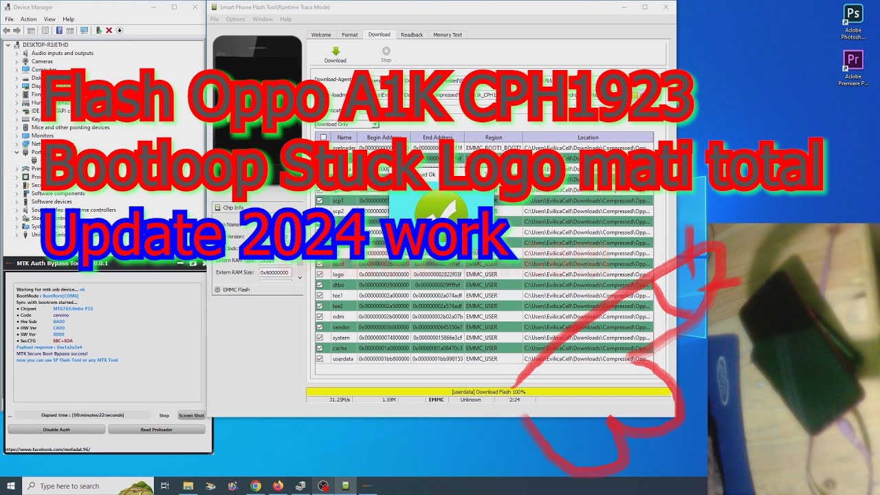 Tutorial Flash Oppo A1K CPH1923 SP FlashTool Work Tutorial Flash Oppo A1K CPH1923 SP FlashTool Work