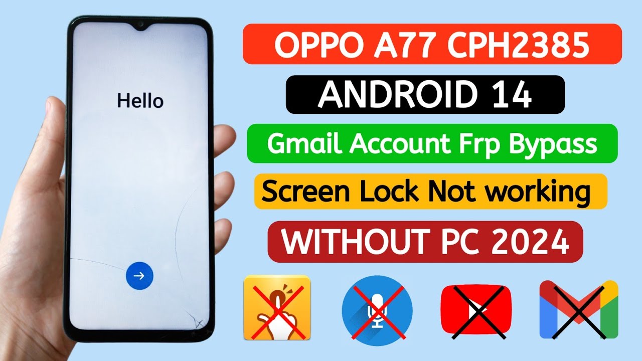 Oppo A77 (CPH2385) Gmail Account Frp Bypass Android 14 Oppo A77 (CPH2385) Gmail Account Frp Bypass Android 14