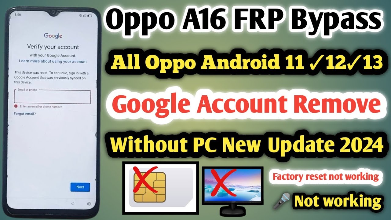 Oppo A16 FRP Bypass | New Trick 2024 | All Oppo Android Oppo A16 FRP Bypass | New Trick 2024 | All Oppo Android