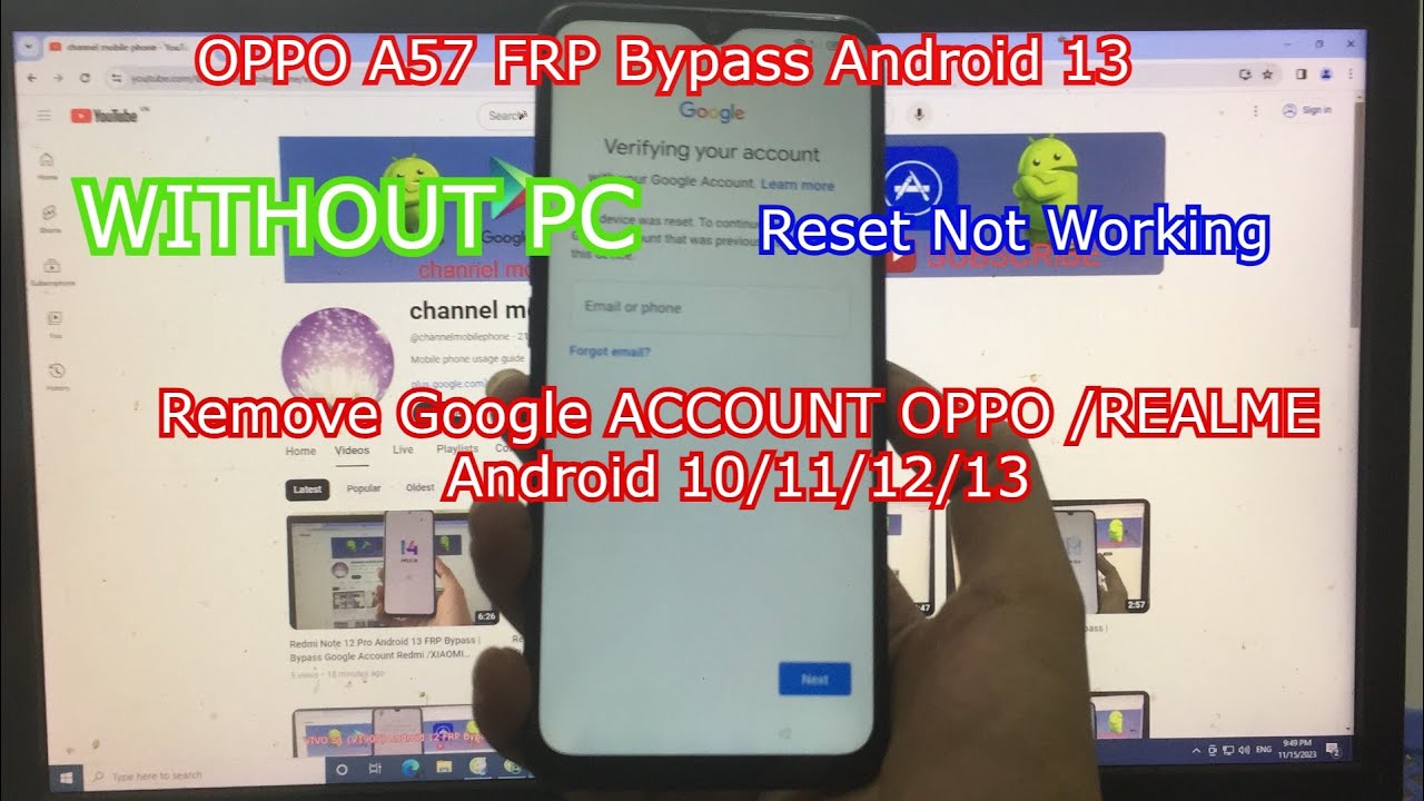 OPPO A57 Android 13 FRP Bypass | Bypass Google Account OPPO A57 Android 13 FRP Bypass | Bypass Google Account