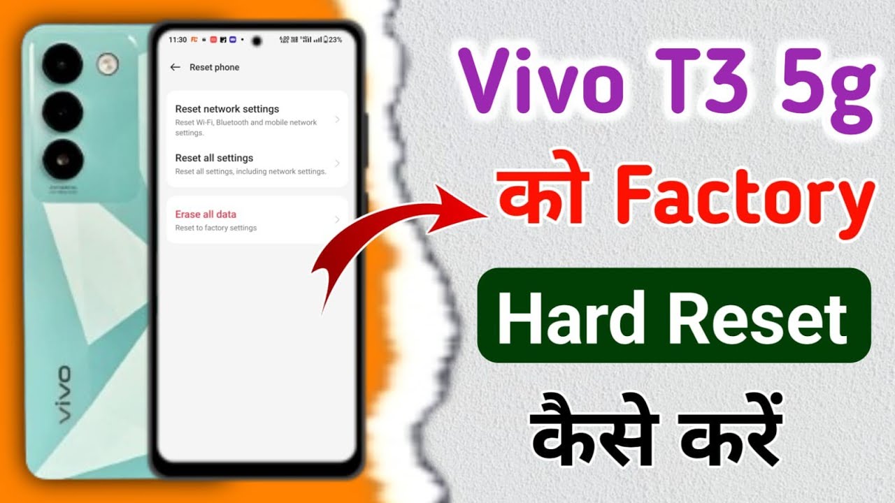 Vivo t3 5g hard reset kaise kare!! how to reset vivo t3 Vivo t3 5g hard reset kaise kare!! how to reset vivo t3