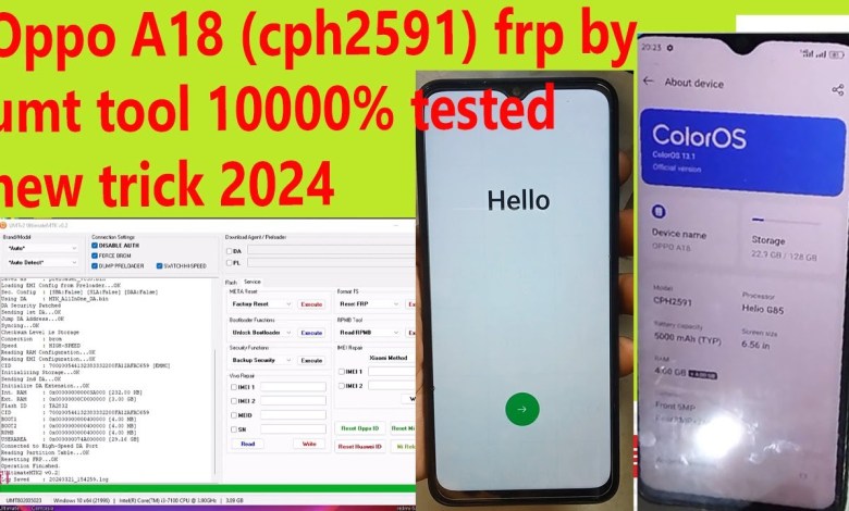 Oppo A18 cph2591 frp by umt tool 10000% tested new Oppo A18 cph2591 frp by umt tool 10000% tested new