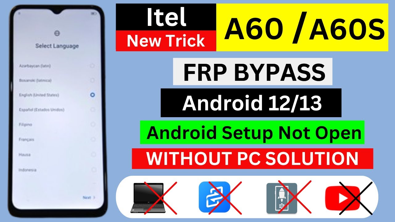Unlock Itel A60 | A60s FRP Bypass Android 12,13 | Discover the Exciting New Method | Unlock Itel A60 | A60s FRP Bypass Android 12,13 | Discover the Exciting New Method |