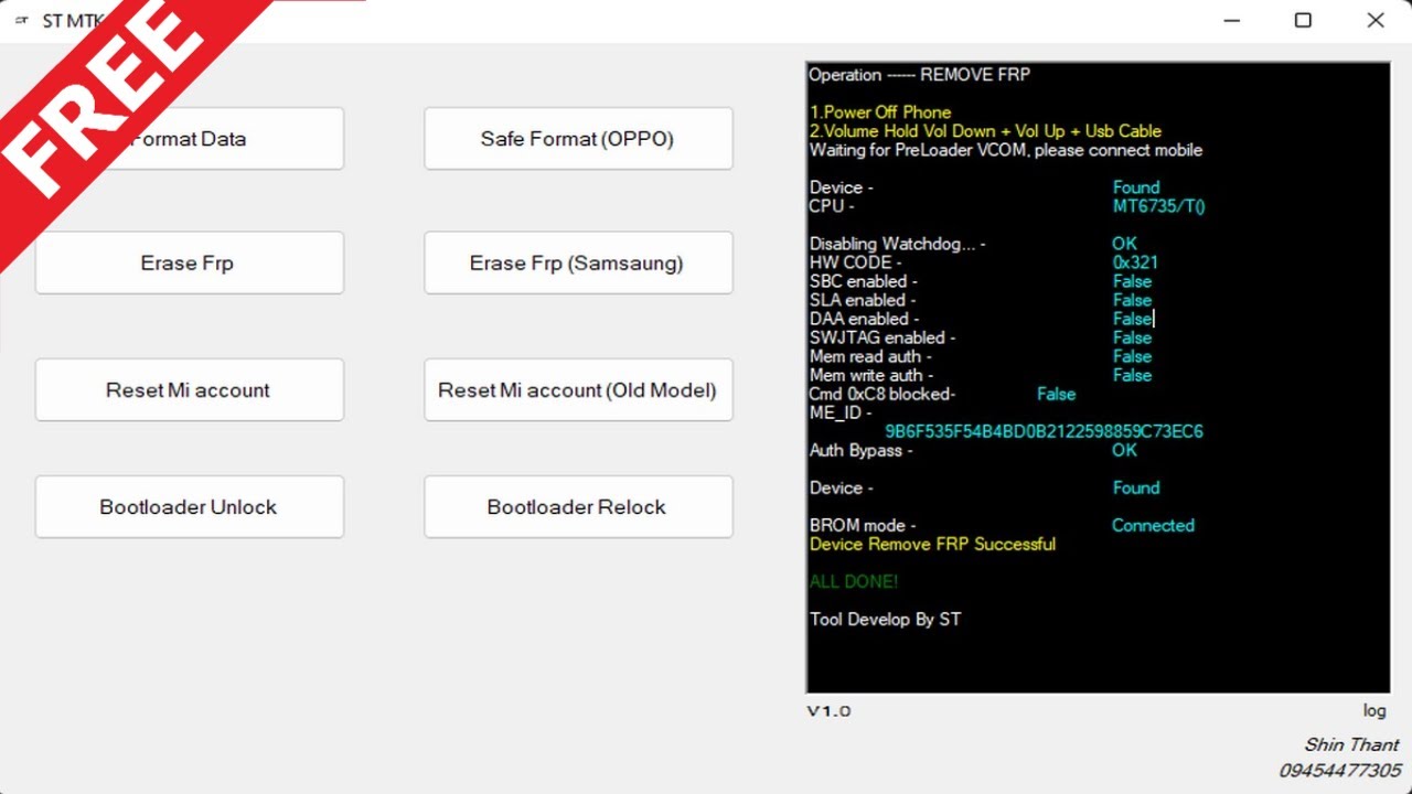 ST MTK Tool 1.0 2024 Erase FRP Samsung Reset Mi account ST MTK Tool 1.0 2024 Erase FRP Samsung Reset Mi account