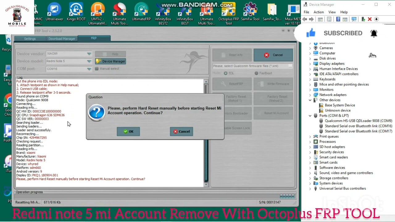 Redmi note 5 mi Account Remove With Octoplus FRP TOOL Redmi note 5 mi Account Remove With Octoplus FRP TOOL