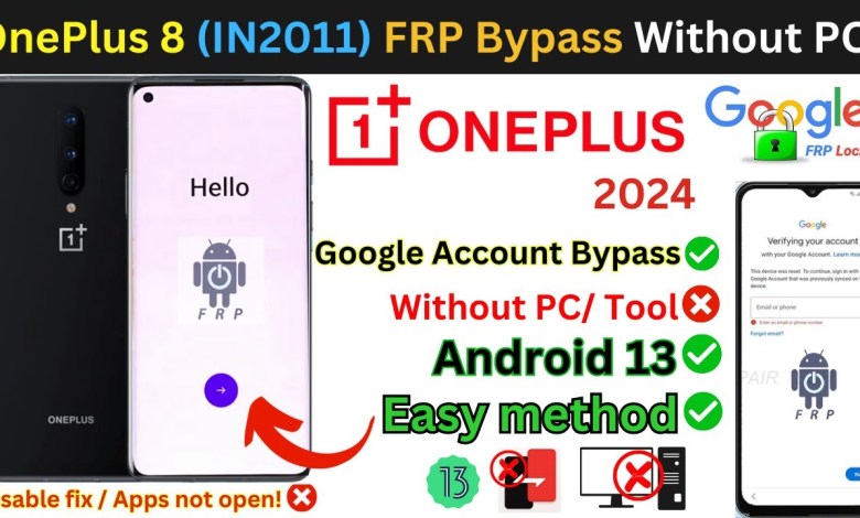 OnePlus 8 (IN2011) FRP Bypass Without PC Android 13 All OnePlus 8 (IN2011) FRP Bypass Without PC Android 13 All