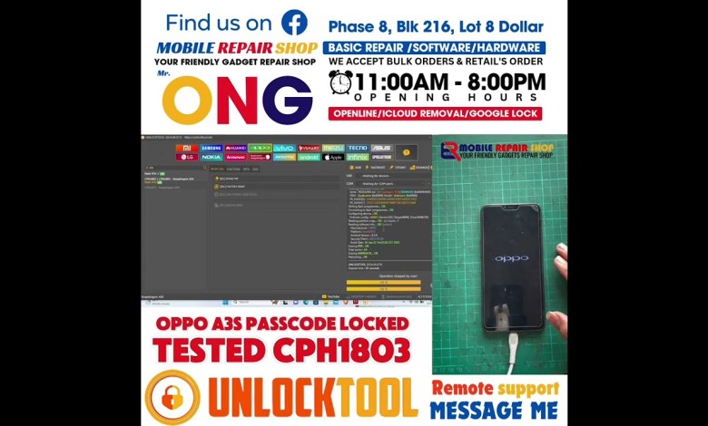 OPPO A3S CPH1803 FRP via UNLOCKTOOL TESTED OPPO A3S CPH1803 FRP via UNLOCKTOOL TESTED